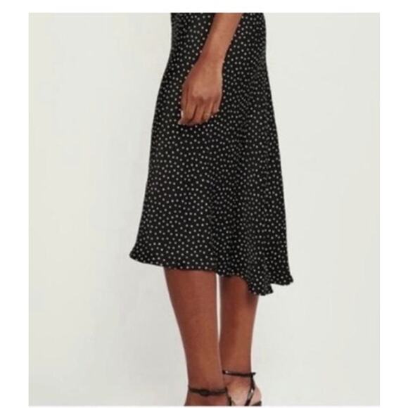 EUC Abercrombie & Fitch Polka Dot Midi Skirt Black White | Size M - Picture 2 of 10
